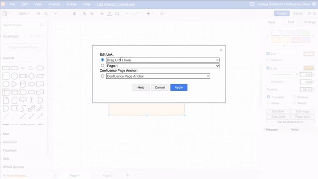 Creating links to a URL in draw.io for Atlassian Confluence Cloud смотреть онлайн