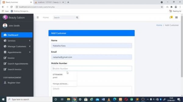 Complete Online Beauty Salon Management System using PHP/MySQL with Source Code