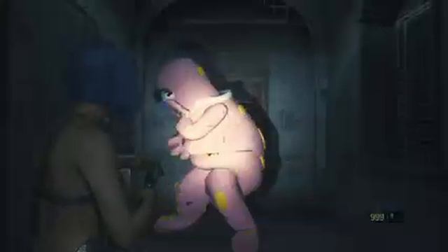 Resident Evil 2 - A Girl Is Attacked By A Pink Guy смотреть онлайн