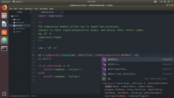 python | subprocess module| subprocess.Popen| run OS command using subprocess