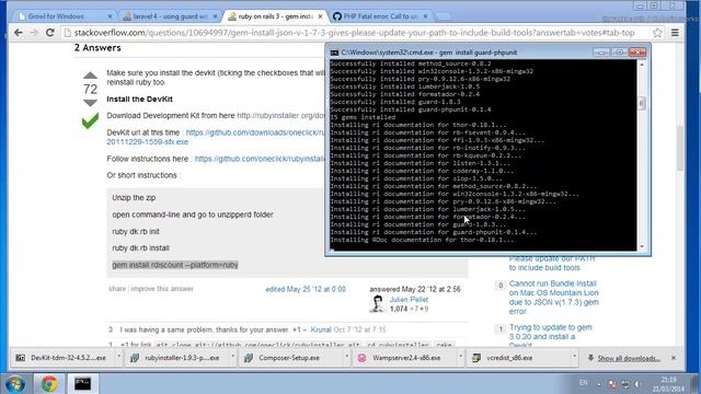 How to install WAMP, Composer, Ruby, Growl, Phpunit and Guard on Windows 7 смотреть онлайн