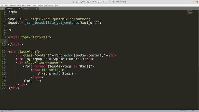 Random Quotes Generator using PHP API смотреть онлайн