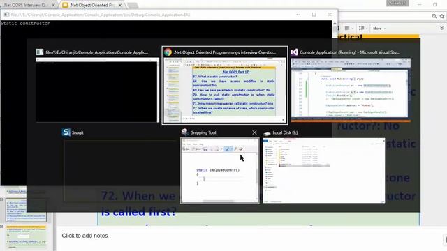 Part 17 .Net c# OOP What is static constructor & its use? Interview Questions on Static constructor смотреть онлайн