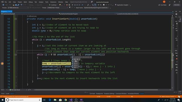 Insertion Sort Implemented in C# смотреть онлайн