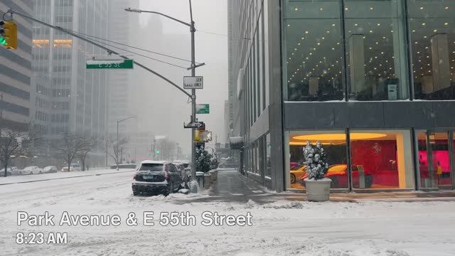 4K.New York City.Snowstorm Walk. Biggest Snowstorm Of The Season.Blizzard In New York City.