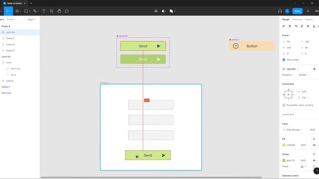 Figma short tutorial: Hover effect on a Button | Create Interactive Components смотреть онлайн