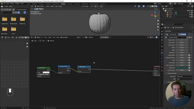 Stylized Pumpkin Generator: Blender Geometry Nodes Cell Shader Tutorial смотреть онлайн