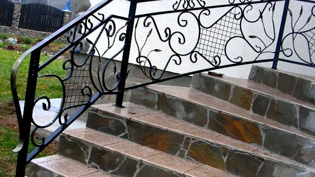 Лестница 183 Лестница для входа в дом с высоким цоколем перила кованые Днепропетровск смотреть онлайн