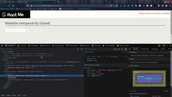 Root-me: HTML disabled buttons(write up)
