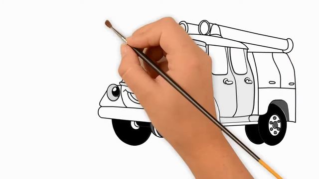 Пожарная машина рисуем и раскрашиваем вместе смотреть онлайн