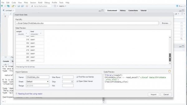 R Programming Tutorial: How to import data into r from excel by using r studio (xlsx file xls)