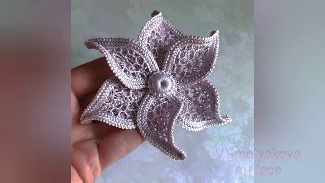 Цветок связанный крючком. смотреть онлайн