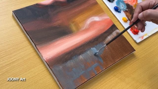 Rainy Day Painting / Acrylic Painting TUTORIAL / STEP by STEP смотреть онлайн
