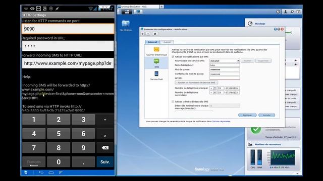Notification sur un NAS Synology avec le SMTP d'OVH et une passerelle SMS sous Android смотреть онлайн