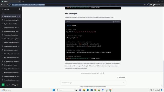 Random contiguous slice of list in Python based on a single random integer смотреть онлайн
