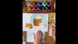 «Пасхальный натюрморт»| Урок рисования|4-8 класс