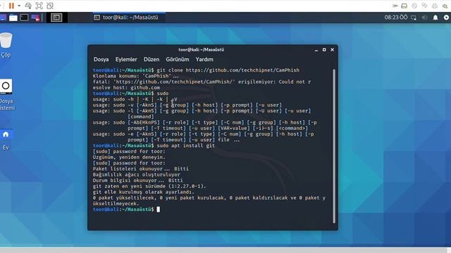 kali linux. git clone sorunu смотреть онлайн