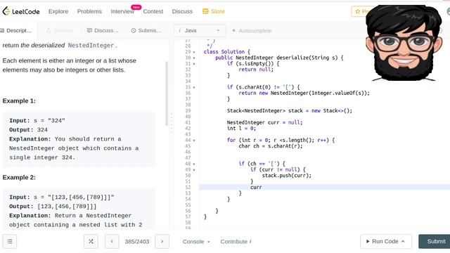 Leetcode Question 385 "Mini Parser" in Java смотреть онлайн