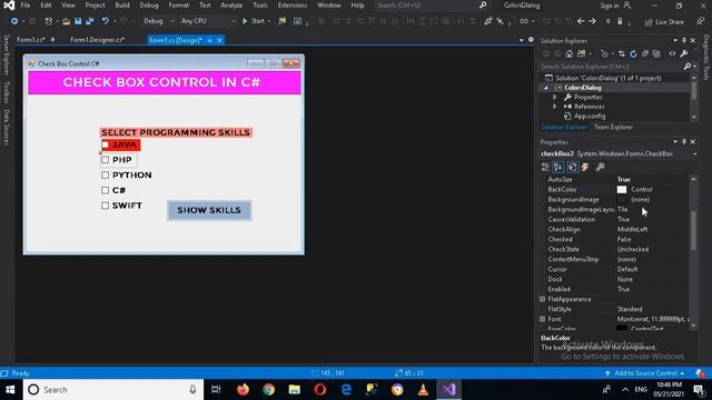 CheckBox C# - How to create and use checkbox in c# visual studio - checkbox in c# windows form смотреть онлайн