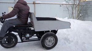 Мото тележка мини думпер первый выезд.