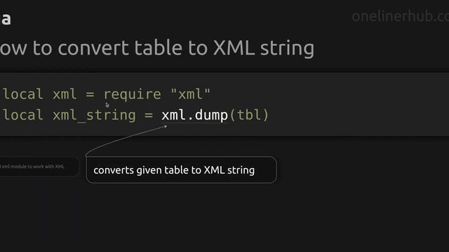 How to convert table to XML string #lua смотреть онлайн