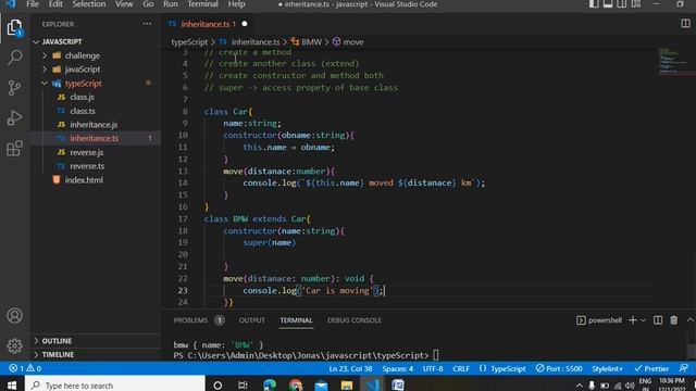 Inheritance in typescript & super keyword смотреть онлайн