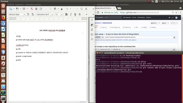 Subir archivos/carpetas a Github desde línea de comandos. Linux. смотреть онлайн