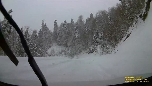 Дорога от Гузерипля на Партизанскую поляну 02.03.2019 смотреть онлайн