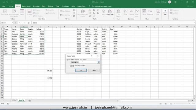Named Range & Tables in MS Excel | JP Singh смотреть онлайн