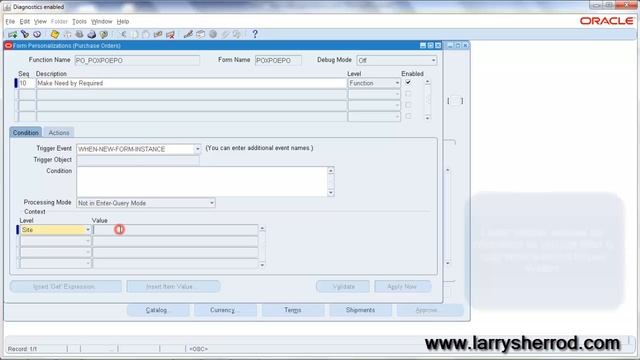 SYS Forms Personalization, Making the Need By field Required on a PO, Oracle Applications Training смотреть онлайн
