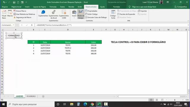 Exibir Formulário VBA sem BLOQUEAR DIGITAÇÃO na Planilha Excel смотреть онлайн