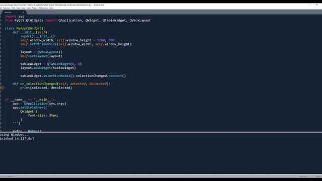 How to detect selected and deselected cells on a QTableWidget | PyQt5 Tutorial смотреть онлайн