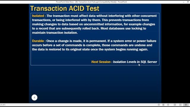 SQL transactions and ACID Tests in arabic смотреть онлайн