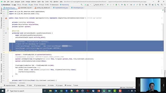 Android-Tutorial - App-Entwicklung mit Java: Datenbankanbindung mit Room, Bildauswahl, Spinner смотреть онлайн