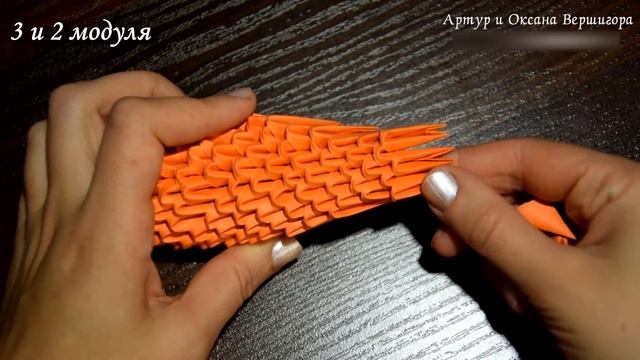Как сделать птицу. МОДУЛЬНОЕ ОРИГАМИ птица петух мк смотреть онлайн