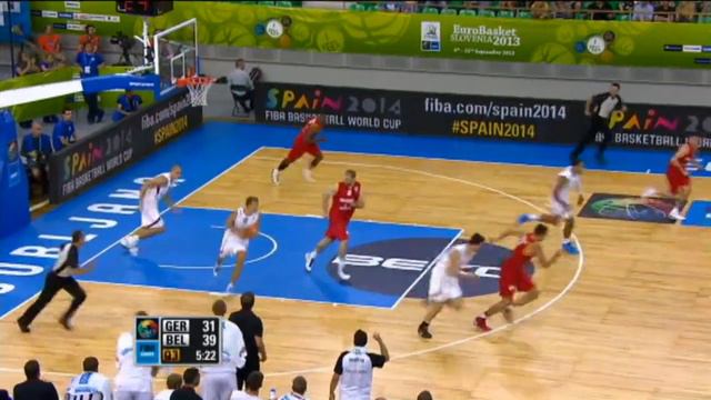 Block of the Game M. Zirbes GER-BEL EuroBasket 2013 смотреть онлайн