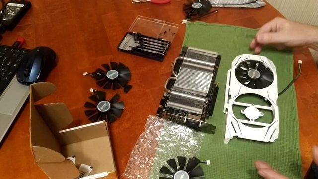 Замена кулеров (вентиляторов) на картах ASUS DUAL | Выпуск 254 | Опыт майнинга криптовалют смотреть онлайн