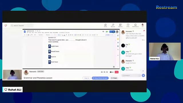 RahatAli's LiveStream from the Hallo app: Grammar and Phonetics Lesson смотреть онлайн