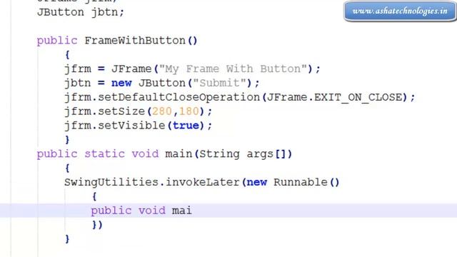 Java Swings Tutorials 3 Creating Frame with button in java swings смотреть онлайн