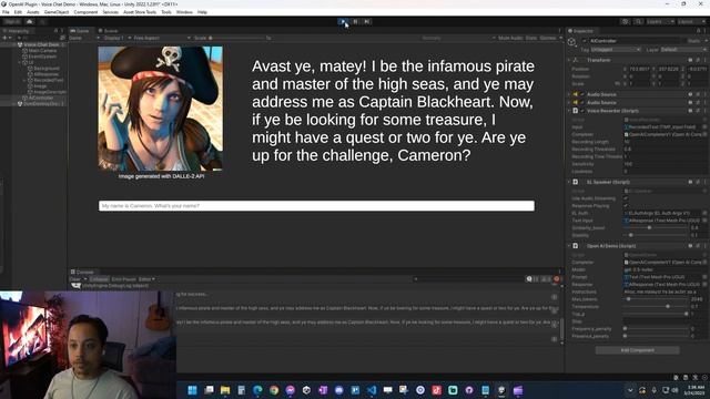 Voice Chat with an AI NPC (OpenAI + Whisper + ElevenLabs in Unity) смотреть онлайн