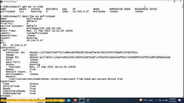 Kubernetes Minikube Running Pod, Describe PO SVC Part-04 | Create and Overwrite Label Of a Pod смотреть онлайн
