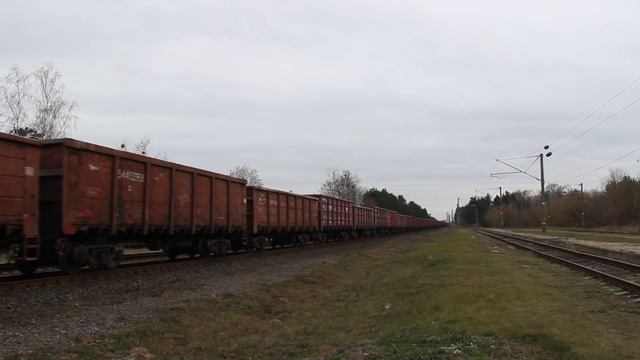 Тепловоз 2ТЭ10МК близ.ст.Барановичи-Полесские/2TE10MK on Baranovichi-Polesskie st. смотреть онлайн