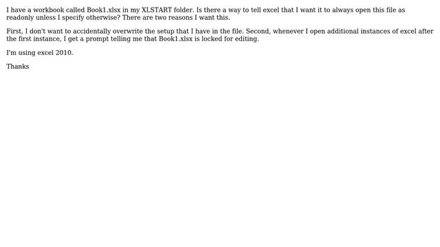 Make excel assume that I want to open my xlstart file readonly смотреть онлайн