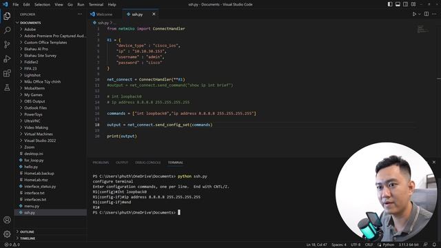 SSH với thư viện Netmiko | Python for Networking смотреть онлайн