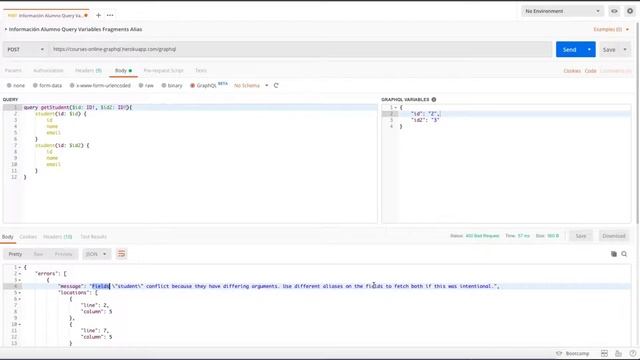 GraphQL - Postman - Consumir API GraphQL - Query - Informacion de un alumno con Alias Fragments смотреть онлайн