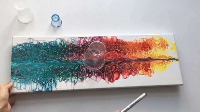 #083 3D Rainbow Waterdroplets Acrylic pour painting tutorial смотреть онлайн
