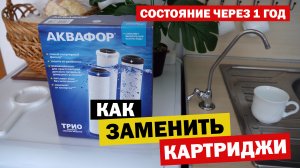КАК ЗАМЕНИТЬ КАРТРИДЖИ ФИЛЬТРА ДЛЯ ВОДЫ АКВАФОР ТРИО | СОСТОЯНИЕ СПУСТЯ 1 ГОД