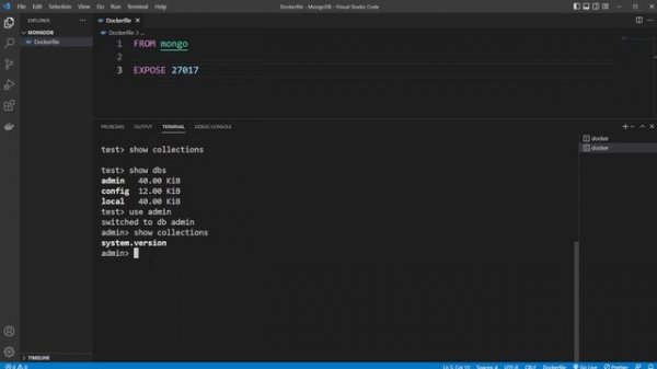 How to run MongoDB in a docker container and interact using MongoDB shell