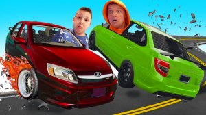 Какая ЛАДА ГРАНТА КРУЧЕ против ПОЛИЦИИ ИГОРЬ и ПАПА в Погоне в ГТА5