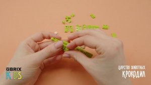 Собираем крокодила из конструктора QBRIX KIDS - коллекция детских конструкторов с видеоинструкциями